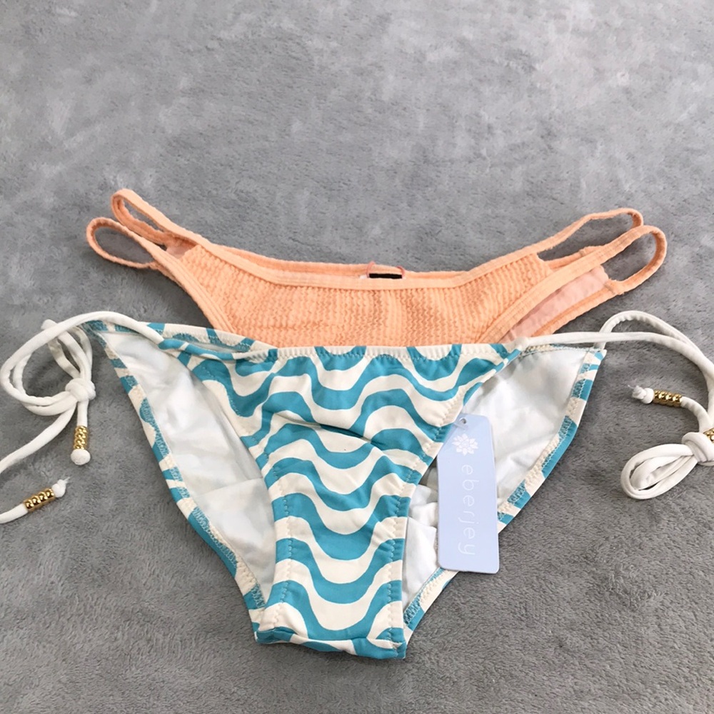 Eberjey & Mink Pink Bundle Of Bikini Bottoms Size M New